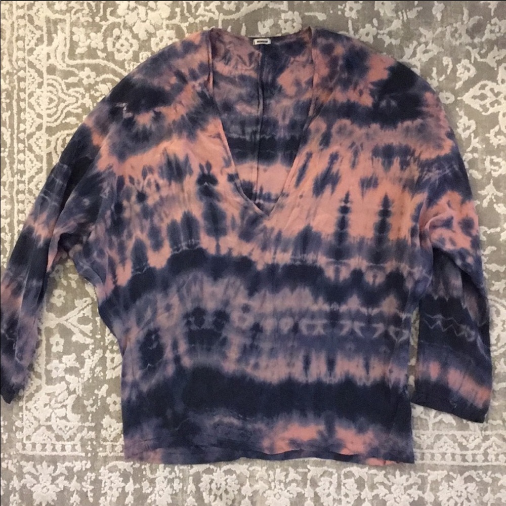 Monrow Silk Tye dye blouse